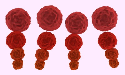 Red Low poly roll