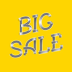 Big Sale Lettering. Ribbon Typography.