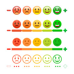 Feedback Emoticon bar. Feedback Emoji.
