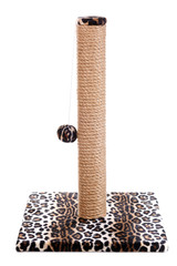Cat scratching post on a white  background