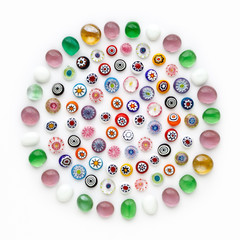 multi-colored Venetian glass, Murano glass, millefiori.