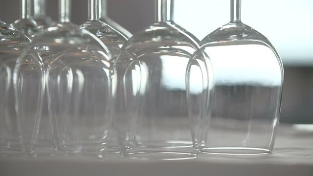 Several vine glasses