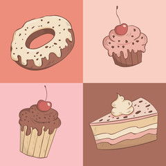 Set of vector sweets