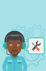 Technical support operator vector illustration.