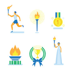 The ceremony of sports tournament, Vector info-graphic elements.