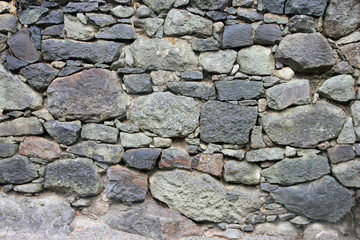 stone masonry wall from old dilapidated shabby rubble from big l