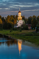 Fototapeta premium Old Russian church in Pasha