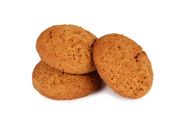 Oatmeal cookies isolated on white