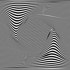 A black and white optical illusion. Vector Illustration