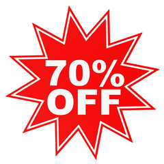 Obraz premium Discount 70 percent off. 3D illustration.