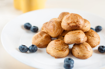 profiteroles with blueberries
