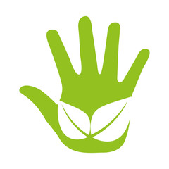 hand leafs plant icon