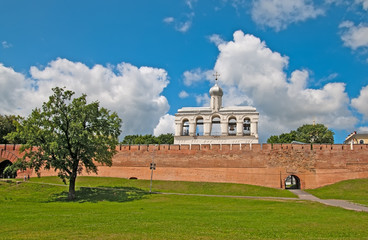 Russia. Veliky Novgorod. Belfry of The St. Sophia Cathedral (Cathedral of Holy Wisdom) in The Kremlin