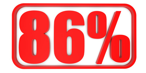 Discount 86 percent off. 3D illustration.