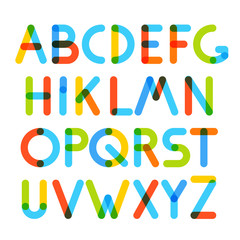 Multiply geometric colorful letters. Design elements