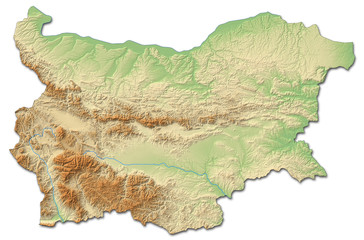 Relief map of Bulgaria - 3D-Rendering