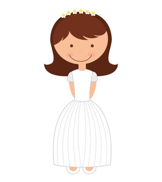 girl first communion icon