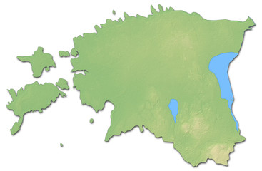 Relief map of Estonia - 3D-Rendering