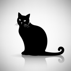 Silhouette of a Cat Sitting