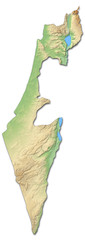 Obraz premium Relief map of Israel - 3D-Rendering