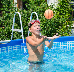 teen in swimming pool
