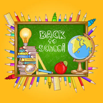 Back to school education background vector