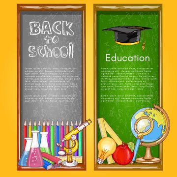 Education banners back to school background vector