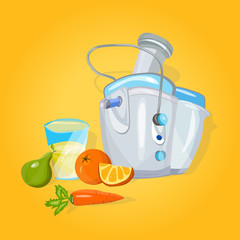 Juicer machine cartoon vector