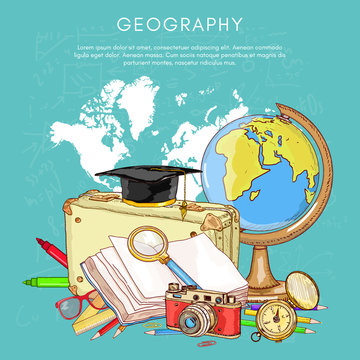 Education back to school studying geography school globe compass