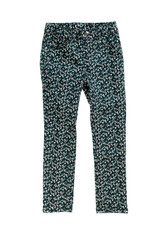 Pants with a flower pattern.