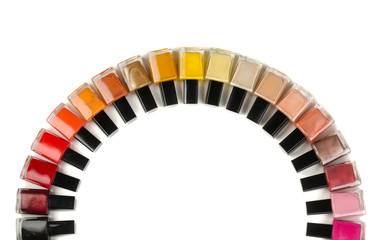 Fototapeta premium bottles of nail polish semicircle