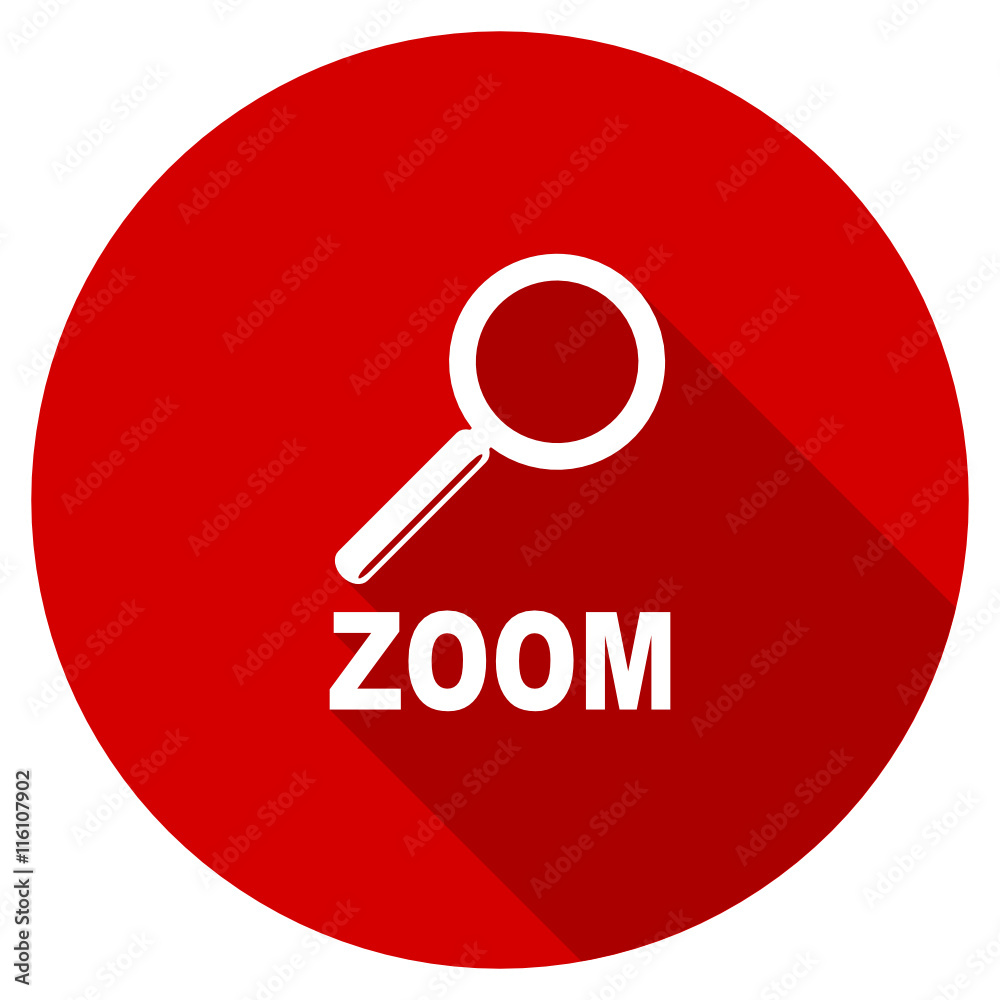 Poster Flat design red round zoom vector icon