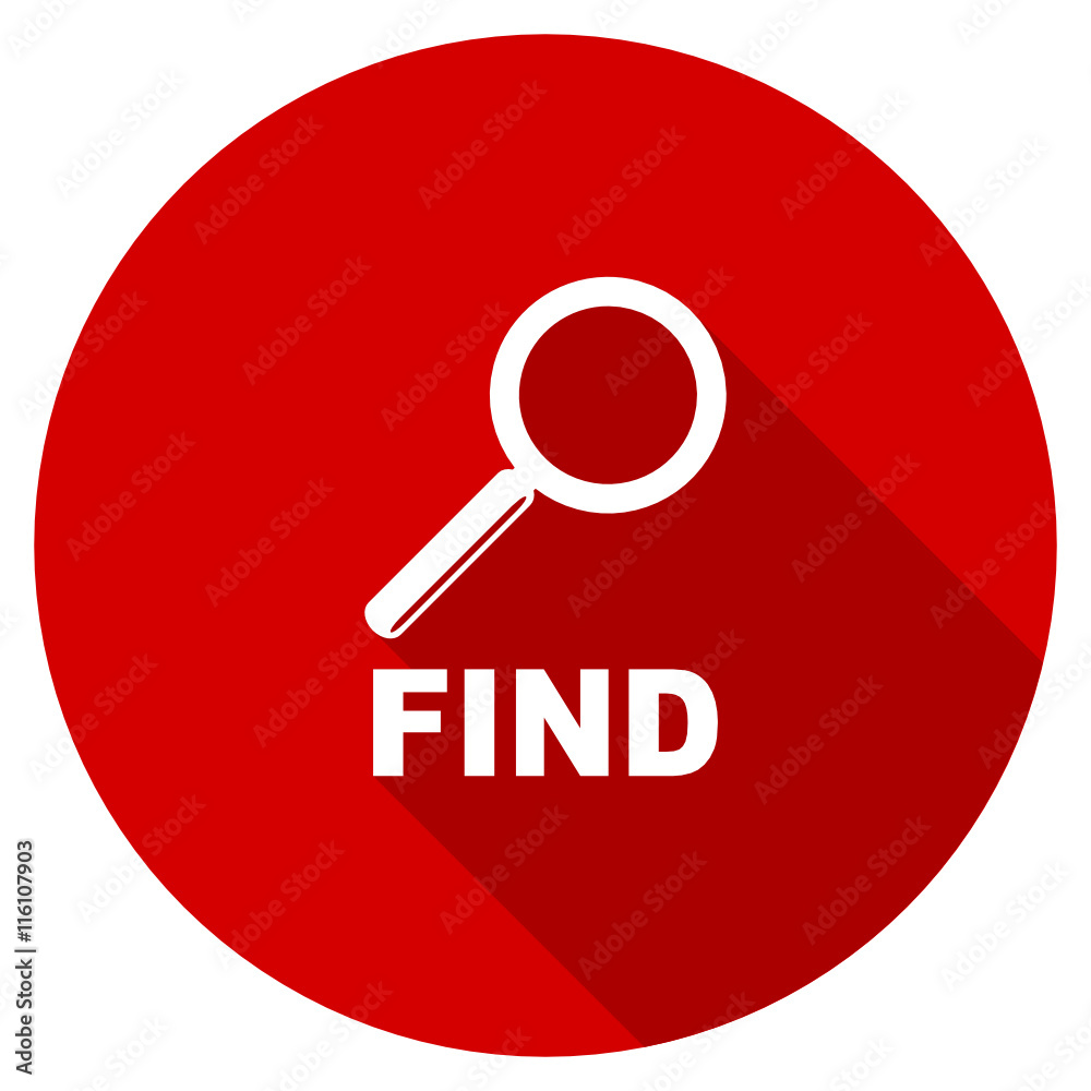 Poster Flat design red round find vector icon