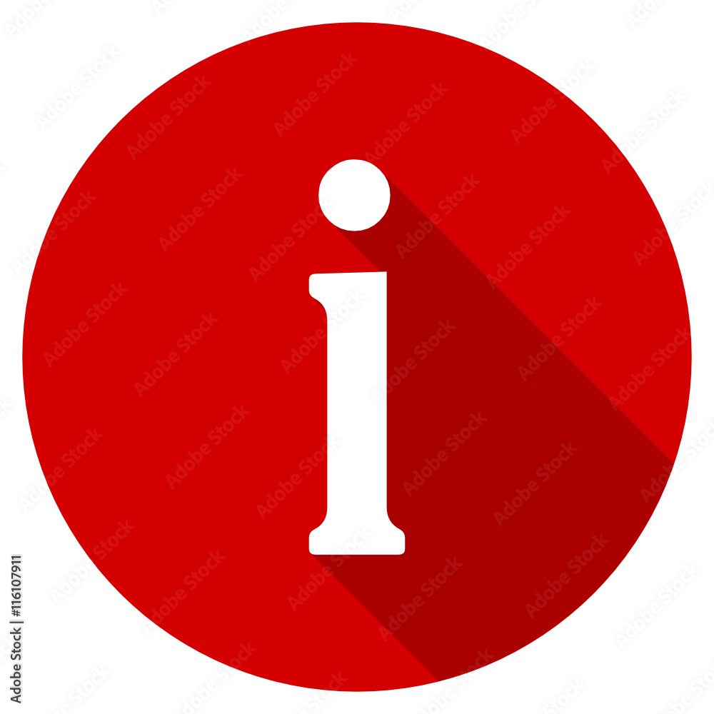 Poster Flat design red round information vector icon