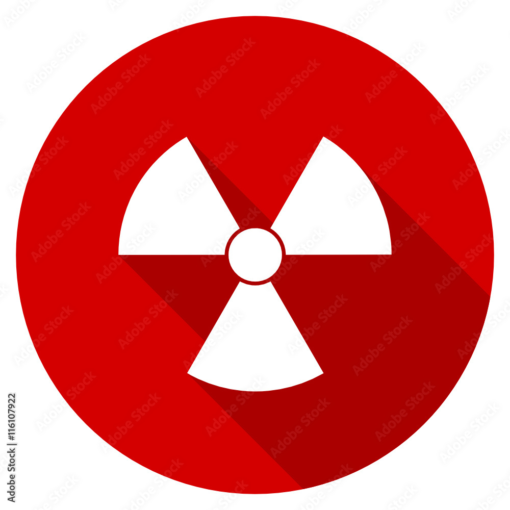 Poster flat design red round radiation vector icon