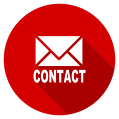 Flat design red round email vector icon