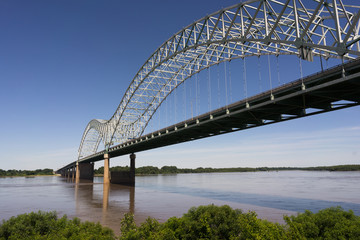 Fototapeta na wymiar Hernando de Soto Bridge Spanning Mississippi River Arkansas Tennessee