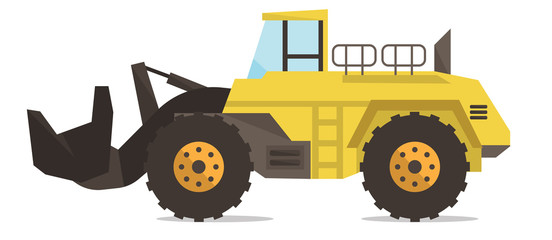 Large yellow dredge vector illustration.