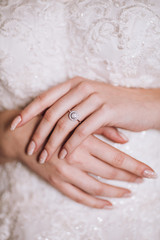 Hands of a bride close-up
