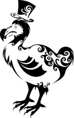 Dodo bird with a top hat on his head © Nora Rigo