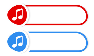 Obraz premium Vector button for your text and music symbol