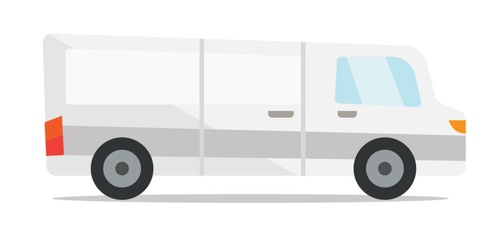 Commercial delivery truck vector illustration.