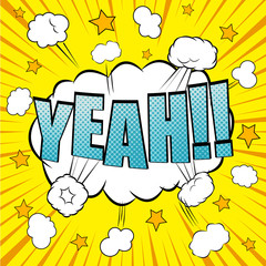 Yeah comic bubble text