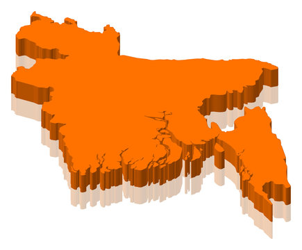 recommend clip art: Map - Bangladesh - 3D-Illustration