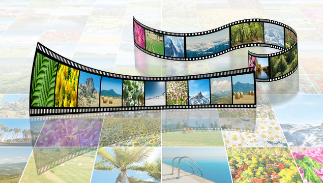 Film made with various nature photos