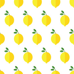 Seamless lemon pattern on white background