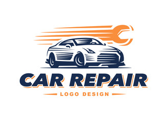 Logo car repair on light background