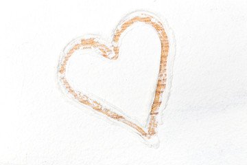 Liebeserkl&auml;rung - Herz in Mehl gemalt