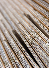 Brown corrugated cardboard useful as a blurred background