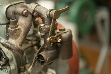 Outdated antique handmade boatmotor